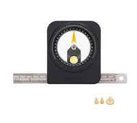 Magnetic Angle Locator Protractor Double Scale with Stainless Steel Ruler, Bidirectional Magnetic Stripe - Precise Angle & Level Measurement Tool for Metal Surfac