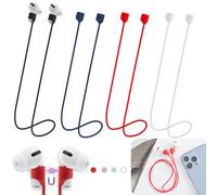 Magnetic Anti-Lost Straps for AirPods,4 Pack Ultra Strong Magnetic AirPod Strap Anti-Lost Neck Rope Cord,Soft Silicone Sports Lanyard Compatible with AirPods 1&2/ Pro /2nd/3rd (Black+White+Red+Blue)