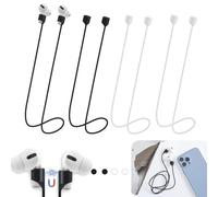 Magnetic Anti-Lost Straps for AirPods,4 Pack Ultra Strong Magnetic AirPods Strap Anti-Lost Neck Rope Cord,Soft Silicone Sports Lanyard Compatible with AirPods 1&2/ Pro /2nd/3rd (2Black+2White)