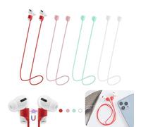 Magnetic Anti-Lost Straps for AirPods,4 Pack Ultra Strong Magnetic AirPods Strap Anti-Lost Neck Rope Cord,Soft Silicone Sports Lanyard Compatible with AirPods 1&2/ Pro /2nd/3rd (White+Red+Green+Pink)