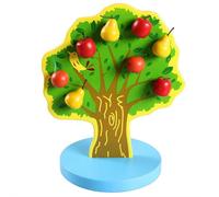 Magnetic Apple Tree Toy, Fall Autumn Apple Picking Magnetic Tree Toy,Montessori Wooden Sensory Toys for Toddlers, Educational Math Learning Toy with Color Recognition & Fine Motor Skills Development