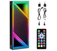 Magnetic ARGB Fan HUB Controller Support 12 Groups of Fans with Controller, 5V 12 Ports 3-Pin PWM Fans Connector with Infinity Mirror, PC PWM Fan Controllers with Adjustable Speed Cooling Black