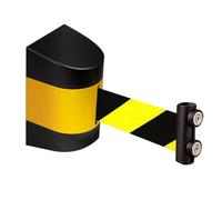 Magnetic Attraction Retractable Belt Barrier,Magnetic Queuing Safety Tape Cordon with mounting Accessories(5M/16.4FT)