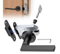 Magnetic Auto-Lock Invisible Door Lock,Hidden Handle,Mini Keyhole, Single-Sided Hidden Design,Aluminum Alloy for Invisible Doors/Bookshelf Doors/Secret Rooms (1, Black)