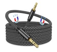 Magnetic AUX Cord, Coiled 3.5mm Audio Cable 3.3ft, Hi-Fi Sound Audio Auxiliary Input Adapter Male to Male Cord Nylon Braided for Car Stereos, Speaker, Pad, Pod, Headphones Black