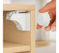 Magnetic Baby Safety Locks Invisible - Pack of 10 Locks + 3 Keys - Protection for Cupboards, Drawers & Doors - Installation Without Drilling - 3M Ultra-Strong Adhesive - White - French Brand