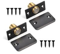 Magnetic Ball Catches for Internal Doors, 2 Pack Stainless Steel Silent Ball Catch Adjustable Magnetic Door Latch Ball Catches for Top of Door Invisible Closet Gate Pantry Magnet Closing