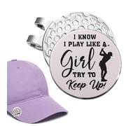 Magnetic Ball Marker Hat Clip,Golf Ball Marker Hat Clip,Small Marker Hat Clip Magnet - Golf Ball Marker with English Word, with Chap Clip