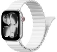 Magnetic Band Compatible with Apple Watch Bands 40mm 38mm 41mm 42mm 44mm 45mm 46mm Women Men, Silicone Loop Replacement Band Compatible with iWatch, 44mm/45mm/46mm/49mm, Silicone, No gem