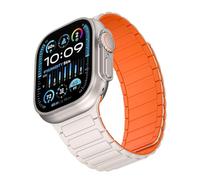 Magnetic Band Compatible with Apple Watch Ultra 2/Ultra Band for Men 49mm 46mm 45mm 44mm 42mm, Silicone Sport Waterproof Loop Strap Magnet Link for iWatch Series SE 10 9 8 7 6 5 4 3 2 1(2PCAK)