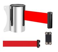 Magnetic Barrier Tape Retractable ， Retractable Barrier Multicolor 2-10m for Hotels Parks Museums Galleries(Silver,2m)