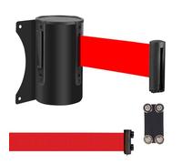 Magnetic Barrier Tape Retractable ， Retractable Barrier Multicolor 2-10m for Hotels Parks Museums Galleries(Black a,2m)