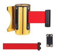 Magnetic Barrier Tape Retractable ， Retractable Barrier Multicolor 2-10m for Hotels Parks Museums Galleries(Gold,5m)