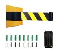 Magnetic Barrier Tape Retractable ， Retractable Belt Barrier Wall Mount Multicolor 2-10m for Airport Hotel Playground(Yellow - Punched Hole,2m)