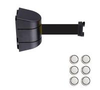 Magnetic Barrier Tape Retractable ， Retractable Belt Barrier Wall Mount Multicolor 2-10m for Airport Hotel Playground(Black a -,2m)
