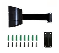 Magnetic Barrier Tape Retractable ， Retractable Belt Barrier Wall Mount Multicolor 2-10m for Airport Hotel Playground(Black a - Punched Hole,10m)