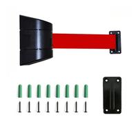 Magnetic Barrier Tape Retractable ， Retractable Belt Barrier Wall Mount Multicolor 2-10m for Airport Hotel Playground(Black B - Punched Hole,10m)