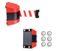 Magnetic Barrier Tape Retractable ， Retractable Belt Barrier Wall Mount Multicolor 2-10m for Airport Hotel Playground(Red -,10m)