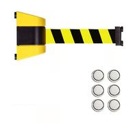 Magnetic Barrier Tape Retractable ， Retractable Belt Barrier Wall Mount Multicolor 2-10m for Airport Hotel Playground(Yellow -,10m)