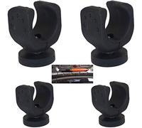 Magnetic Base Mount, Flashlight Mounting Brackets, Strong magnets and Flexible clamp, Round Base Magnet Fastener with Rubber, for Flashlight Holder - 4 Pack（Two Big and Two Small）