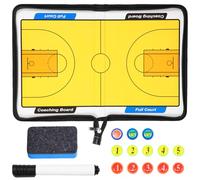 Magnetic Basketball/Football Coaching Board, Foldable Coaches Clipboard Kit with Pen Eraser & Magnetic Chess, Portable Coaching Pad, Dry Erase Coaches Board for Teaching and Game Plan(Basketball)