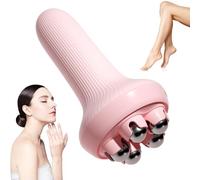 Magnetic Beads Massager, Handheld Roller Ball Massager with 5 Magnetic Beads, Muscle Relaxation Massage Tool,Deep Tissue Massage Roller Trigger Point Massage Therapy Tool for Full Body Massage (Pink)