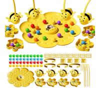 Magnetic Bee Adventure Game,Fun Bead Collecting & Table Fishing with Adjustable Headband, Educational Toy for Kids & Family, Improves Focus, Coordination & Patience, Ideal for 6+
