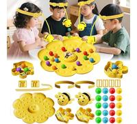 Magnetic Bee Catcher Game,Colorful Multifunctional Magnetic Bee Toy String Game, Funny Busy Bees Games,Magnet Mini Board Headbands Games for Family Party Travel Activities