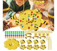 Magnetic Bee Catcher Game for Kids,Magnetic Bee Bean Picking Game,Portable Board Game with Magnetic Wands,Interactive Educational Playgame Toy,Outdoor Backyard Fun for Kids & Family (1 set 4 players)
