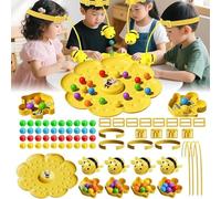 Magnetic Bee Catcher Game,Magnetic Bee Bean Picking & Tabletop Fishing Game,Busy Buzzy BeeGame with String/Headband,Hive Board Picking Magnet Toy for Camping Travel Family Party Travel Activities