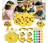 Magnetic Bee Catcher Game,Magnetic Bee Bean Picking & Tabletop Fishing Game,Busy Buzzy BeeGame with String/Headband,Hive Board Picking Magnet Toy for Camping Travel Family Party Travel Activities