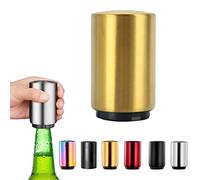 Magnetic Beer Bottle Opener,Stainless Steel Push Down Beer Bottle Opener, Beer Bottle Cap Opener with Magnet,Kitchen Gadgets for Men,Beer Gifts for Men Christmas Father's Day
