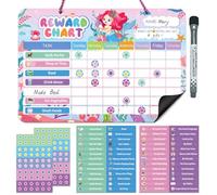 Magnetic Behaviour Charts for Children, Reward Chart for Kids with 52 Pcs Behaviour Stickers and 120 Pcs Star Stickers for Potty Training, Routine, Good Habits Rewards