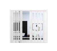 Magnetic Bi-fold Folding Divider Door, Thermal Insulated Indoor Panel Gate Kit for Kitchen, Double Sliding Screen