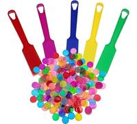 Magnetic Bingo Wand with Chips - 5-Pack & 100 Chips Set,Magnetic Bingo Chip with MagneticWand for Large Group Games,Family Game Night, Sensory Bins,Counting and Sorting,Science& Educational Activities