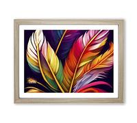 Magnetic Bird Feathers H1022 Framed Print for Living Room Bedroom Home Office Décor, Wall Art Picture Ready to Hang, Oak A3 Frame (46 x 34 cm)