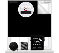 Magnetic Blackout Blinds 300 x145cm,100% Blackout Shades,DIY Cut No Drill Temporary Blackout Curtains Window Cover for Nursery Bedroom,Rv,Media Room with Magnetic Closure (Black)