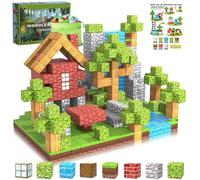 Magnetic Blocks -100pcs Build Mine Magnet World，Creative Construction Building Blocks Toddler Toys STEM Sensory Outdoor Toys for 5+ Year Old Boys & Girls