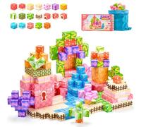 Magnetic Blocks 100PCS, Pink Candy Themed Magnetic Building Blocks for Kids, STEM Sensory Creative Construction Toys, Magnetic Tiles Games for Boys Girls Ages 3-10, Birthday Gifts for Toddlers