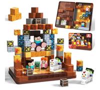 Magnetic Blocks, 60PCS Toddler Travel Toys with Metal Box, Chicken Knight Magnets Building Blocks Tiles Cubes Construction Sensory Toys for Kids Boys Girls Ages 3 4 5 6 7 8 9 10 Birthday Xmas Gifts