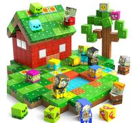 Magnetic Blocks Building Cubes Kid Toys for Boys Girls 3+ Build Game-Based Plant Battle World with Magnet Cubes Set Upgraded STEM Sensory Gifts for Toddler Age 3-5 5-7 Birthday Christmas 54PCS