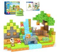 Magnetic Blocks Kids Toys, Simulating Bamboo Book House Mine Magworld Building Craft, Magnet Construction Toys STEM Game Gift for 3+ Year Old Boys Girls