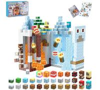 Magnetic Blocks, Light-up Magnetic Building Blocks Ice Lava Castle 200PCS
