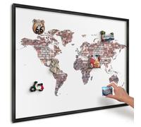 Magnetic Board for Wall 100x70 cm | Black Frame | Brick World
