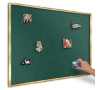 Magnetic Board for Wall 100x70 cm | Gold Frame | Green Leaves