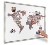 Magnetic Board for Wall 100x70 cm | Silver Frame | Brick World