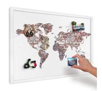 Magnetic Board for Wall 60x40 cm | White Frame | Brick World