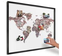 Magnetic Board for Wall 80x60 cm | Black Frame | Brick World