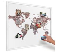 Magnetic Board for Wall 80x60 cm | White Frame | Brick World