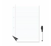 Magnetic Board Paper Effect Memo A4 Dry Erase Wipe Fridge Magnet Writing White Lined Plastic Whiteboard with Drywipe Pen with an Attached Eraser On Cap for Kids Childrens Office School Home (1)